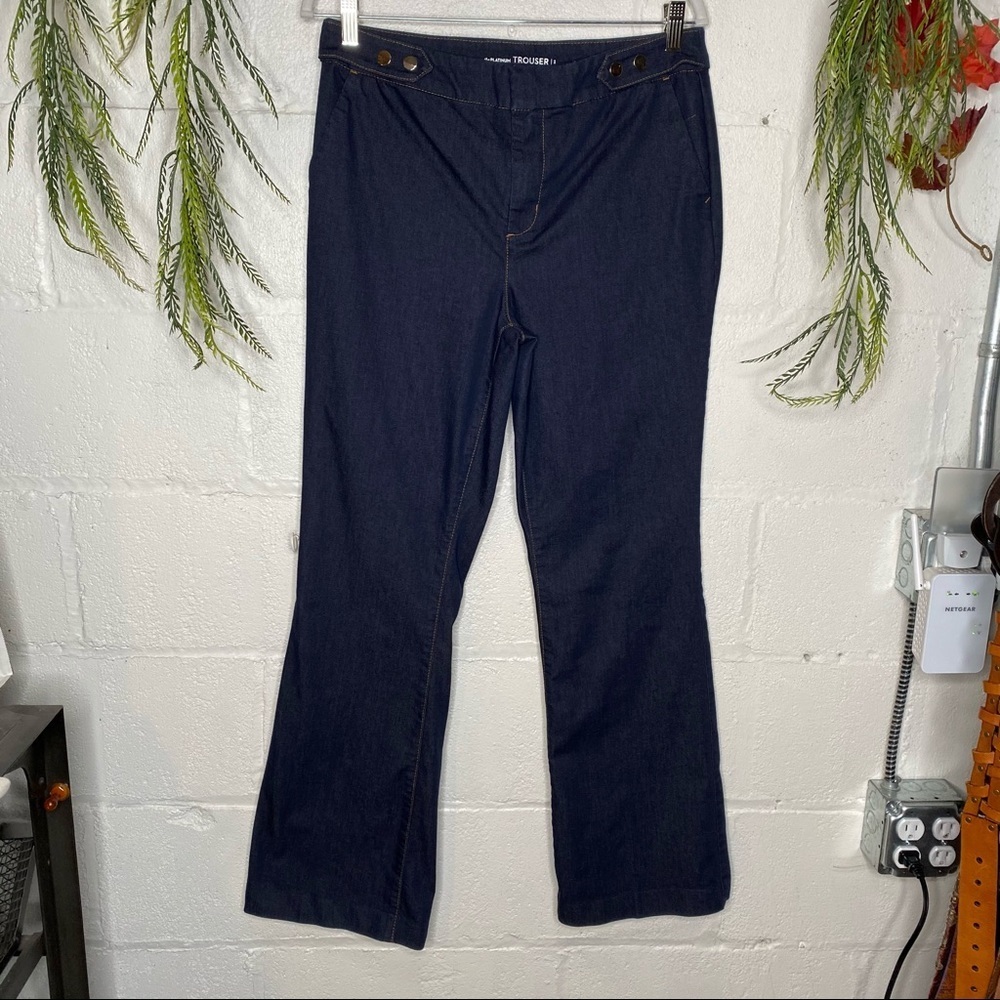 Chicos The Platinum Denim Trouser Bootcut Shape Dark Wash Size 1 US 8 Medium